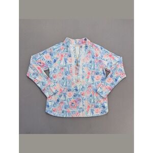 Lilly Pulitzer Sailboat Print 1/4 Zip Pullover Medium